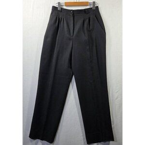 Vintage Mister Leonard Pants Womens 12 Black Wool Pleated Trousers High Rise
